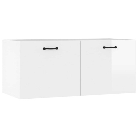 vidaXL Wandkast 80x36,5x35 cm bewerkt hout hoogglans wit afbeelding2 - 1