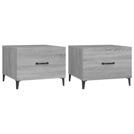 vidaXL Salontafels 2 st met metalen poten 50x50x40 cm grijs sonoma afbeelding2 - 1