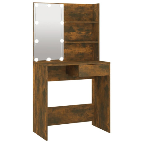 vidaXL Kaptafel met LED-verlichting 74,5x40x141 cm bruin eikenkleur afbeelding2 - 1