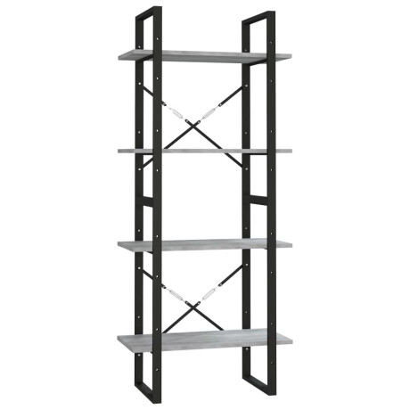 vidaXL Boekenkast 60x30x140 cm bewerkt hout grijs sonoma eikenkleurig afbeelding2 - 1