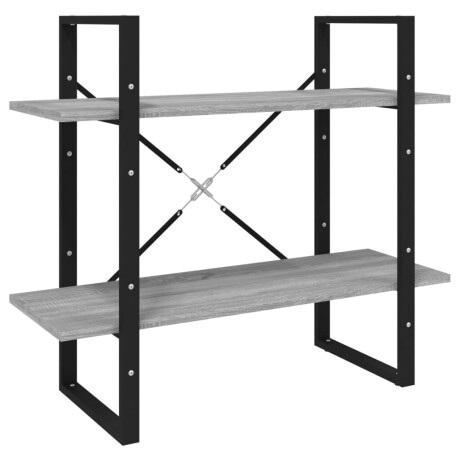 vidaXL Boekenkast met 2 schappen 80x30x70 cm bewerkt hout grijs sonoma afbeelding2 - 1