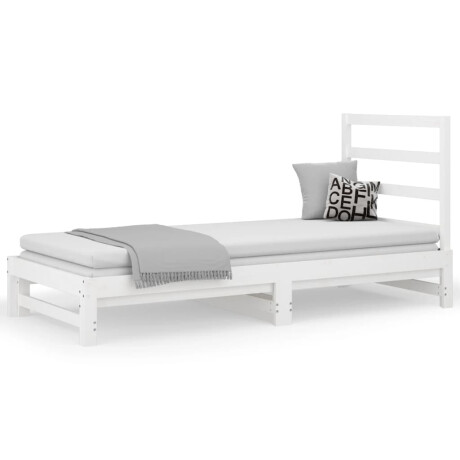 vidaXL Slaapbank uitschuifbaar massief grenenhout wit 2x(90x200) cm afbeelding2 - 1