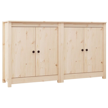 vidaXL Dressoirs 2 st 70x35x80 cm massief grenenhout grijs afbeelding2 - 1
