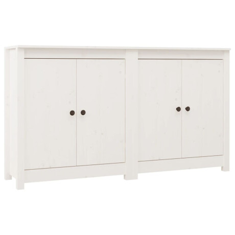 vidaXL Dressoirs 2 st 70x35x80 cm massief grenenhout wit afbeelding2 - 1