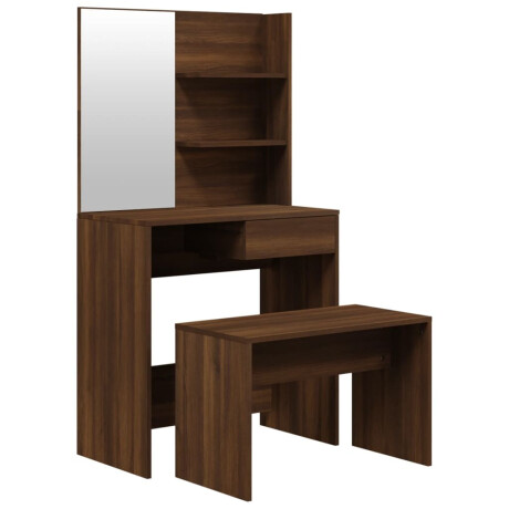 vidaXL Kaptafelset 74,5x40x141 cm bruineiken afbeelding2 - 1