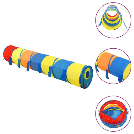 vidaXL Kinderspeeltunnel 245 cm polyester meerkleurig afbeelding2 - 1