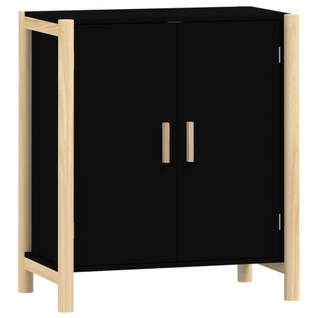 vidaXL Dressoir 62x38x70 cm bewerkt hout zwart afbeelding2 - 1