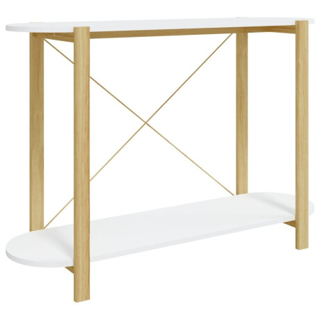 vidaXL Wandtafel 110x38x75 cm bewerkt hout wit afbeelding2 - 1