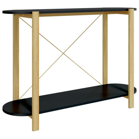 vidaXL Wandtafel 110x38x75 cm bewerkt hout zwart afbeelding2 - 1