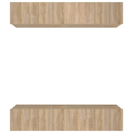 vidaXL Tv-meubels 4 st 80x30x30 cm bewerkt hout sonoma eikenkleurig afbeelding2 - 1