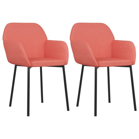 vidaXL Eetkamerstoelen 2 st fluweel roze afbeelding2 - 1