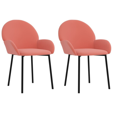 vidaXL Eetkamerstoelen 2 st fluweel roze afbeelding2 - 1