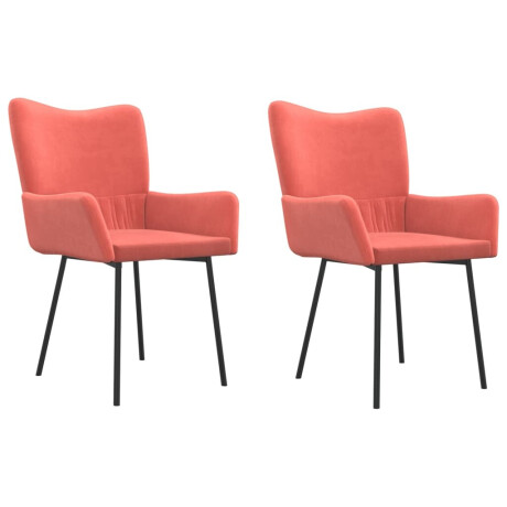 vidaXL Eetkamerstoelen 2 st fluweel roze afbeelding2 - 1