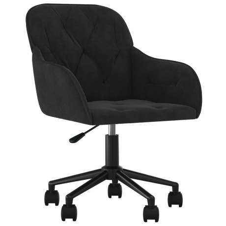 vidaXL Kantoorstoel draaibaar fluweel zwart afbeelding2 - 1
