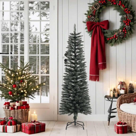 vidaXL Kunstkerstboom met standaard smal 150 cm PVC groen afbeelding2 - 1