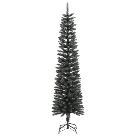 vidaXL Kunstkerstboom met standaard smal 210 cm PVC groen afbeelding2 - 1