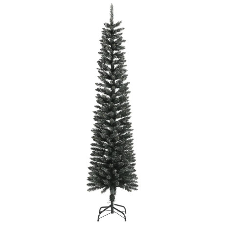 vidaXL Kunstkerstboom met standaard smal 240 cm PVC groen afbeelding2 - 1