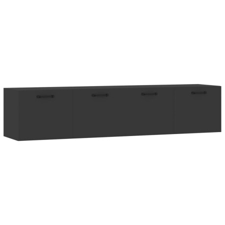 vidaXL Wandkasten 2 st 60x36,5x35 cm bewerkt hout zwart afbeelding2 - 1