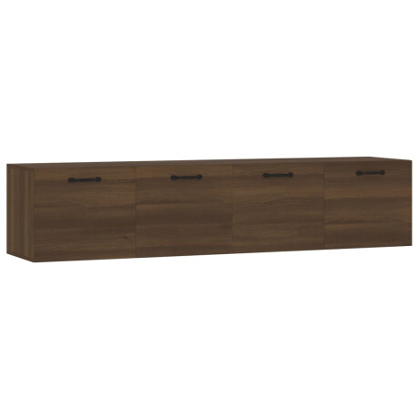 vidaXL Wandkasten 2 st 60x36,5x35 cm bewerkt hout bruin eikenkleur afbeelding2 - 1