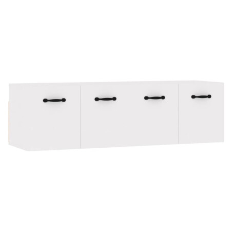 vidaXL Wandkasten 2 st 80x36,5x35 cm bewerkt hout hoogglans wit afbeelding2 - 1