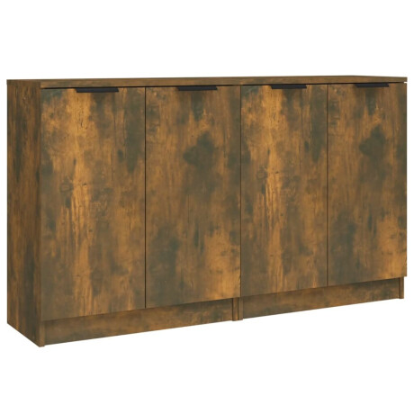 vidaXL Dressoirs 2 st 60x30x70 cm bewerkt hout gerookt eikenkleurig afbeelding2 - 1