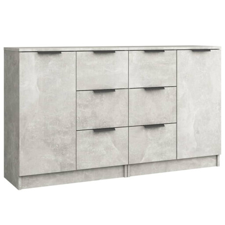 vidaXL Dressoirs 2 st 60x30x70 cm bewerkt hout betongrijs afbeelding2 - 1