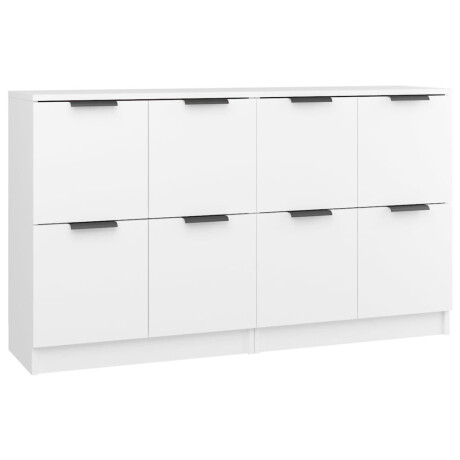 vidaXL Dressoirs 2 st 60x30x70 cm bewerkt hout wit afbeelding2 - 1