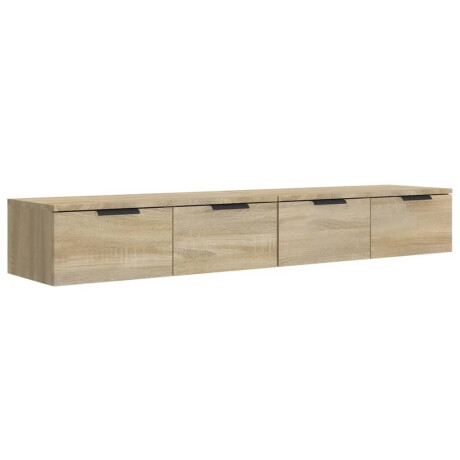 vidaXL Wandkasten 2 st 68x30x20 cm bewerkt hout gerookt eiken afbeelding2 - 1