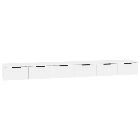 vidaXL Wandkasten 2 st 102x30x20 cm bewerkt hout wit afbeelding2 - 1