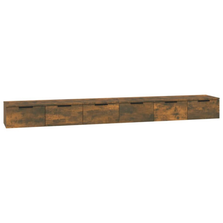 vidaXL Wandkasten 2 st 102x30x20 bewerkt hout gerookt eikenkleurig afbeelding2 - 1
