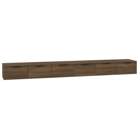vidaXL Wandkasten 2 st 102x30x20 cm bewerkt hout bruin eikenkleur afbeelding2 - 1