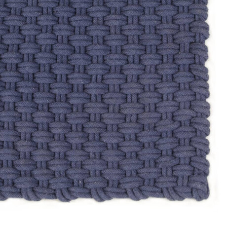 vidaXL Vloerkleed rechthoekig 120x180 cm katoen marineblauw afbeelding2 - 1