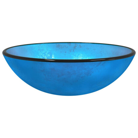 vidaXL Wasbak 42x14 cm gehard glas blauw afbeelding2 - 1
