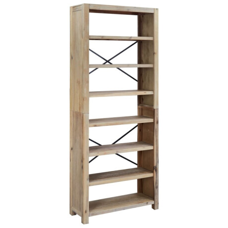 vidaXL Boekenkast met 7 schappen 80x30x200 cm massief acaciahout afbeelding2 - 1