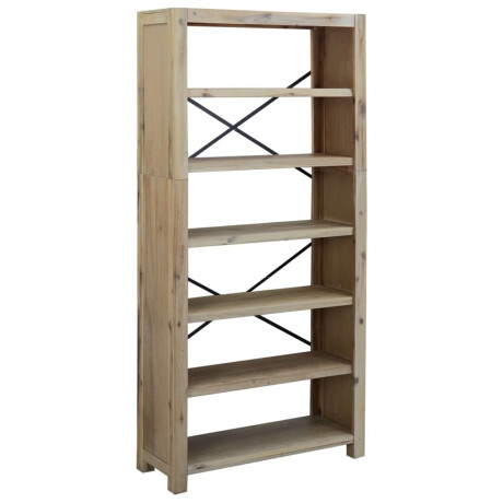 vidaXL Boekenkast met 6 schappen 80x30x170 cm massief acaciahout afbeelding2 - 1