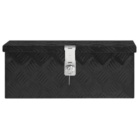 vidaXL Opbergbox 50x15x20,5 cm aluminium zwart afbeelding2 - 1
