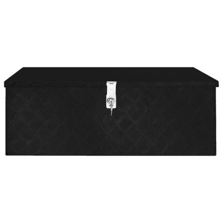 vidaXL Opbergbox 90x47x33,5 cm aluminium zwart afbeelding2 - 1