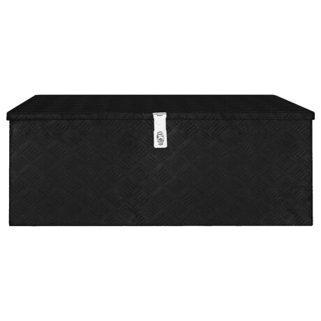 vidaXL Opbergbox 100x55x37 cm aluminium zwart afbeelding2 - 1
