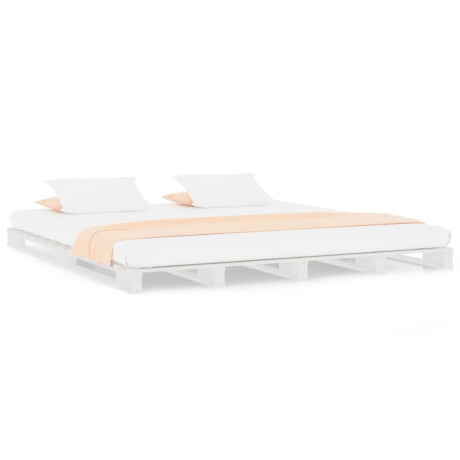 vidaXL Palletbed massief grenenhout wit 140x200 cm afbeelding2 - 1