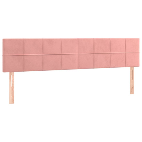 vidaXL Hoofdborden 2 st 100x5x78/88 cm fluweel roze afbeelding2 - 1