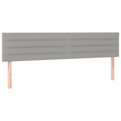 vidaXL Hoofdborden 160x5x78/88 cm stof lichtgrijs afbeelding2 - 1