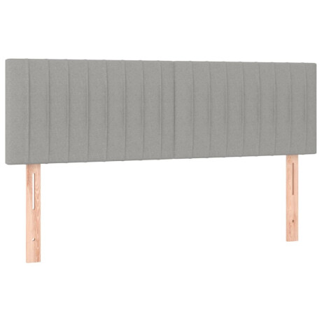 vidaXL Hoofdborden 144x5x78/88 cm stof lichtgrijs afbeelding2 - 1