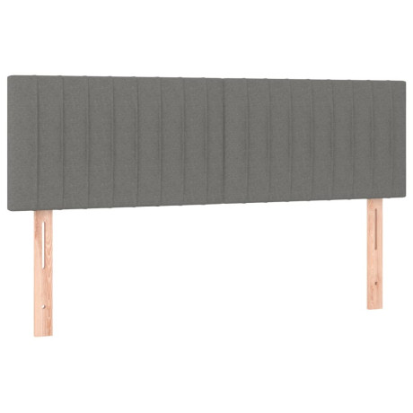 vidaXL Hoofdborden 144x5x78/88 cm stof donkergrijs afbeelding2 - 1
