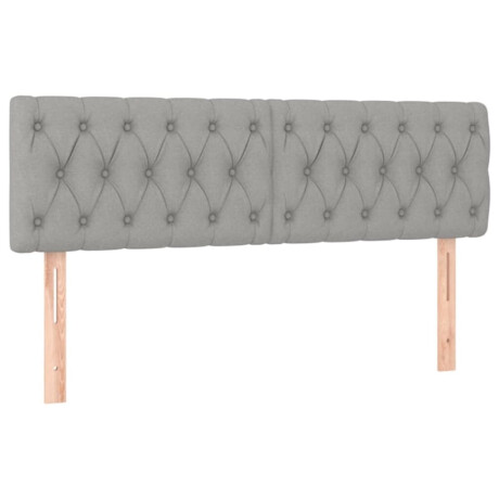 vidaXL Hoofdborden 144x7x78/88 cm stof lichtgrijs afbeelding2 - 1