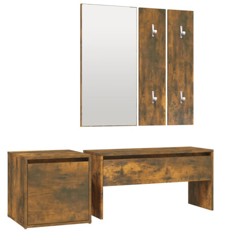 vidaXL Garderobe set bewerkt hout gerookt eikenkleurig afbeelding2 - 1