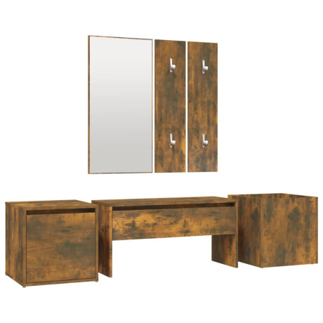 vidaXL Garderobe set bewerkt hout gerookt eikenkleurig afbeelding2 - 1
