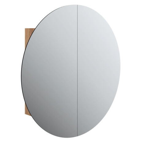 vidaXL Badkamerkast met ronde spiegel en LED 54 x 54 x 17,5 cm eiken afbeelding2 - 1