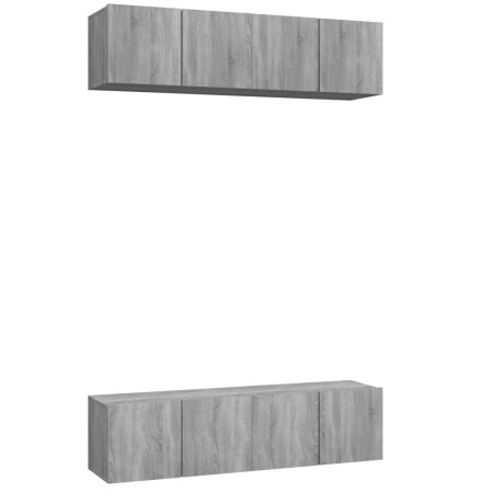 vidaXL Tv-meubelen 4 st 60x30x30 cm bewerkt hout grijs sonoma eiken afbeelding2 - 1
