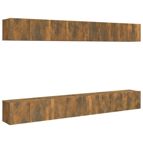 vidaXL Tv-meubelen 8 st 60x30x30 cm bewerkt hout gerookt eikenkleurig afbeelding2 - 1