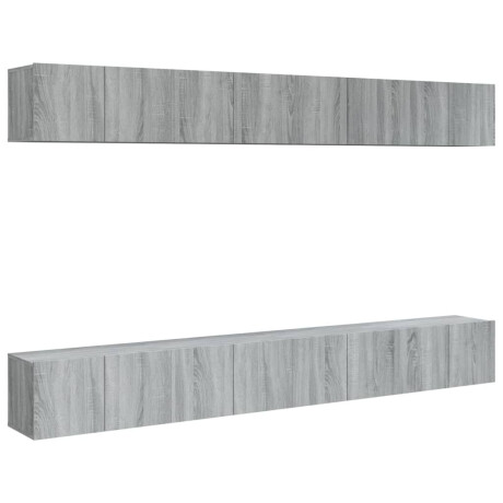 vidaXL Tv-meubelen 8 st 60x30x30 cm bewerkt hout grijs sonoma eiken afbeelding2 - 1